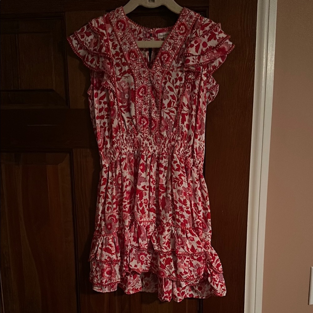 Poupette St. Barth Red, Pink & White Floral Dress- girls large